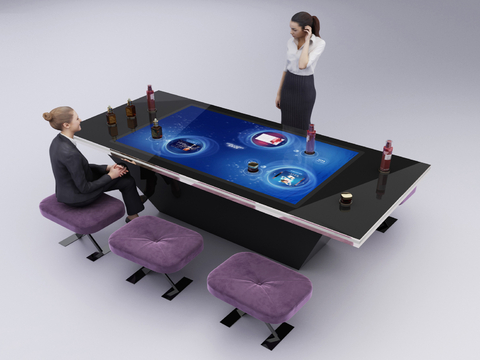 Modern Cosmetics Interactive Desk Object Recognition Interactive Desk