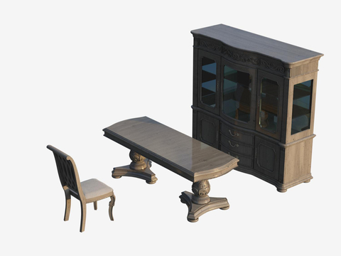 European Classical Dining Table and Chair