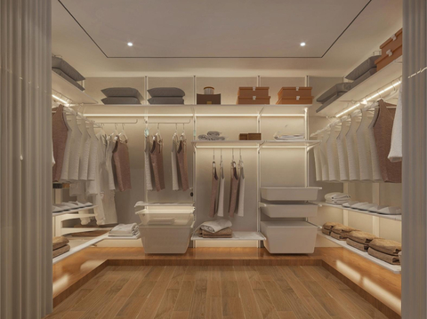 Modern open cloakroom