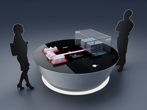 Circular sand table model technology interactive table desktop device