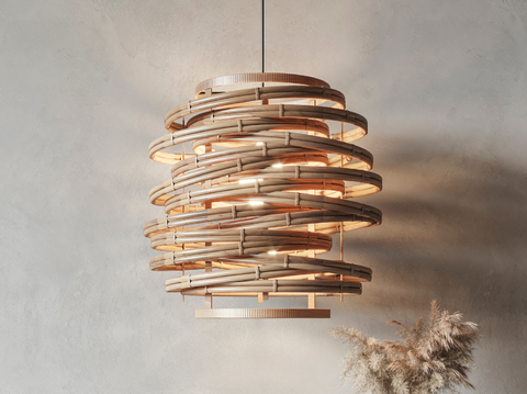 Quiet wind chandelier rattan chandelier