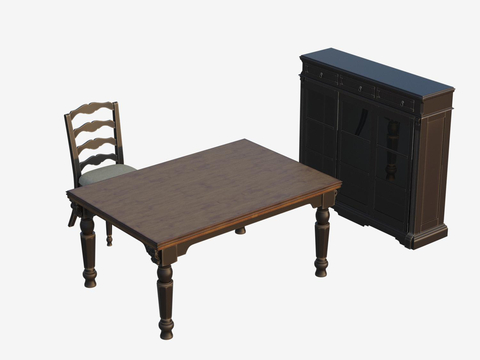 American Dining Table and Chair