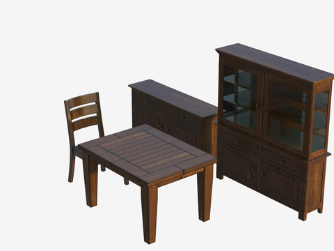 American Dining Table and Chair Sideboard