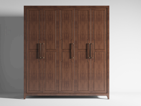 Neo-Chinese Style Solid Wood Wardrobe Wardrobe