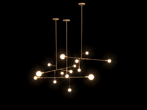 Modern multi-head chandelier