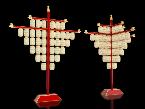 Neo-Chinese Style Art Display TV Props Lantern Rack