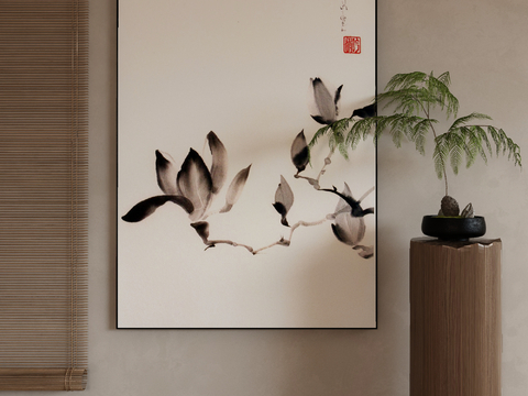 New Chinese Ink Painting Flower Painting Decorative Painting