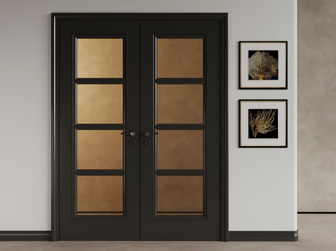 Middle style double door glass door door