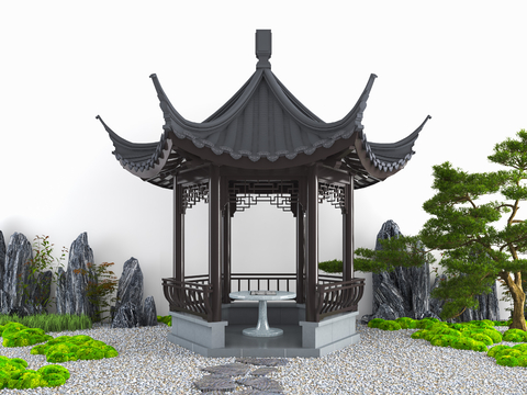 Chinese-style pavilion hexagonal pavilion