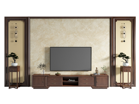 New Chinese TV Cabinet TV Background