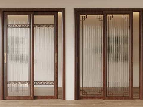 Neo-Chinese Style sliding door glass door kitchen door