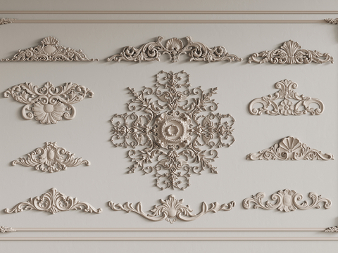 French carved lamp panel plaster lines