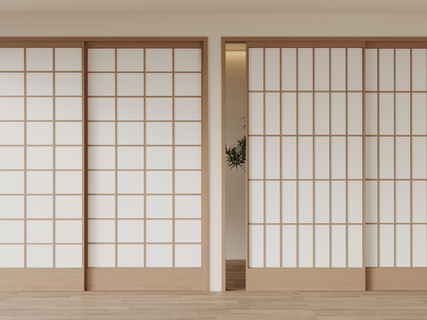 Japanese style sliding door grille door kitchen door