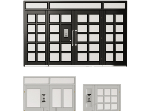 Aluminum alloy double door mother door KFC door