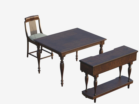 European Classical Dining Table and Chair