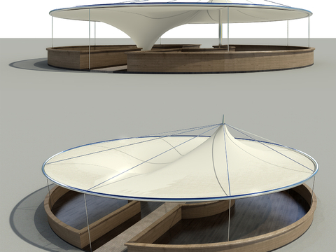 Special-shaped membrane structure landscape pavilion