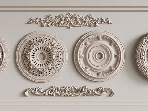 French carved lamp panel plaster lines