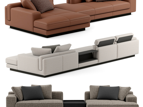 Italian Multiplayer Sofa Leather Sofa