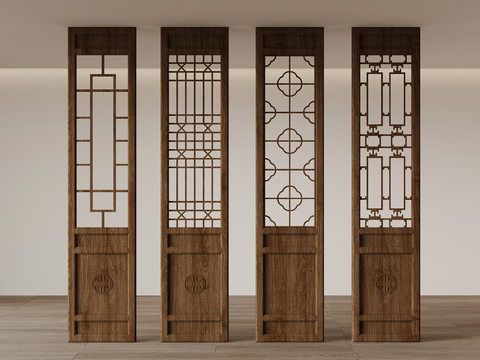 Neo-Chinese Style plat wood partition