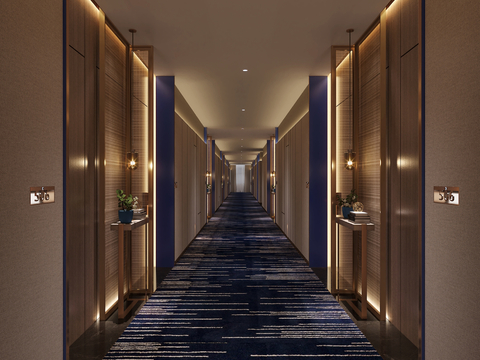 Hotel Rooms Corridor