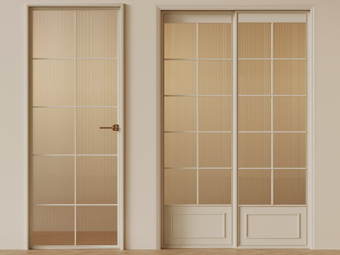 Cream Style single door bathroom door sliding door kitchen door