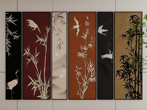 New Chinese Bamboo Leaf Painting Ink Painting Decorative Painting