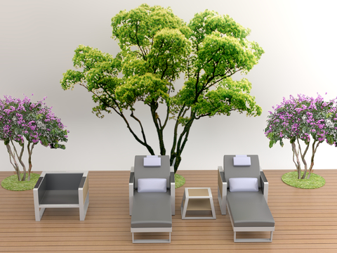 Modern Outdoor Lounger Tree Pool