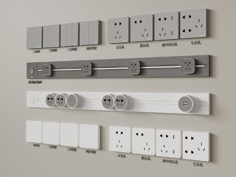 Switch socket rail socket smart panel