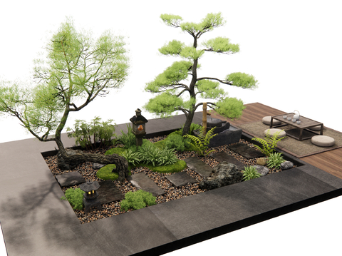 Japanese style Garden Landscape courtyard landscaping