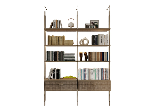 Modern Metal Bookshelf Storage Rack