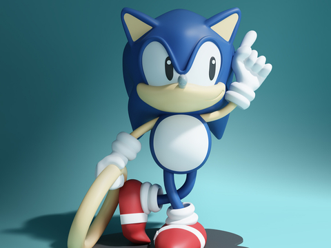 Sonic Kid Art Toy Sonic Sculpture Cartoon Ornaments