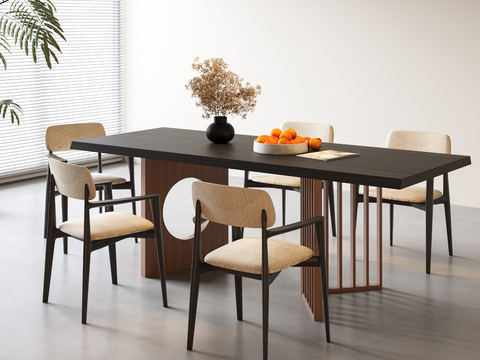 Middle style dining table and chair