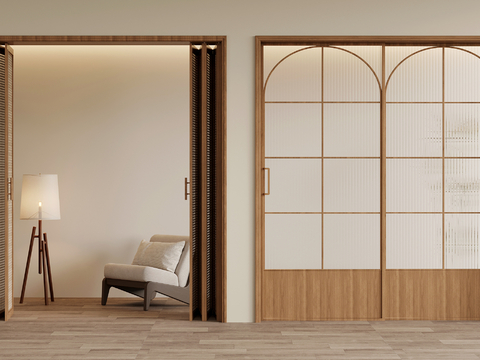 Mid-century Style sliding door Changhong glass door interior door folding door