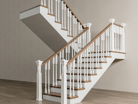 American Handrail Stairs Wooden Stairs