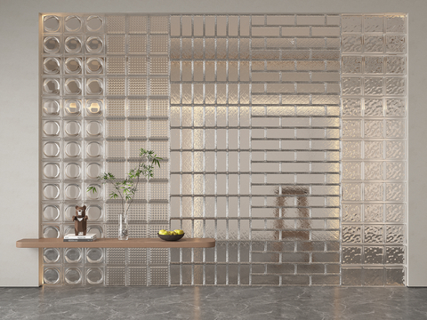 Modern glass brick partition