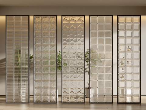 Art glass partition glass brick