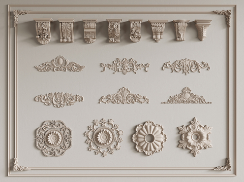 French carved plaster line stigma