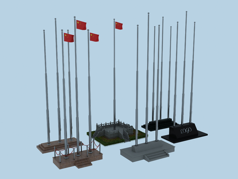 Modern Flag-raising Platform National Flag Platform