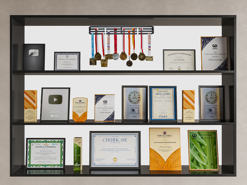 Modern Medal Award Wall of Honor Certificate Wall