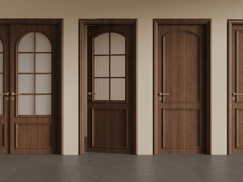 French wooden door glass door single door double door