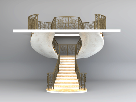 European-style revolving staircase two-way staircase