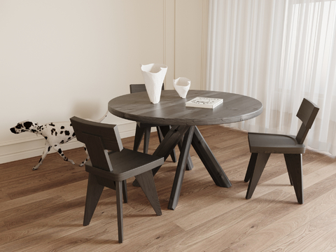 Middle style dining table and chair