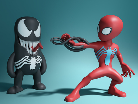 Hand Cartoon Doll Spider-Man Venom Art Toy