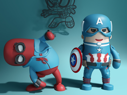 Spider-Man Captain America Furnishings Art Toy