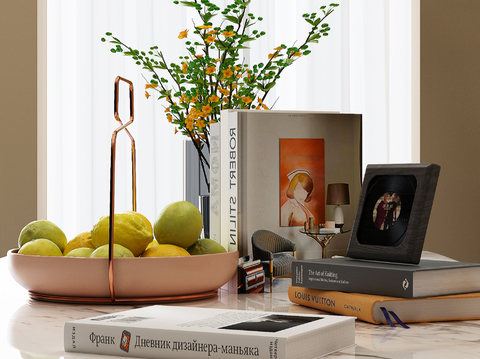 Modern Decorations Ornaments Books Fruit Plate