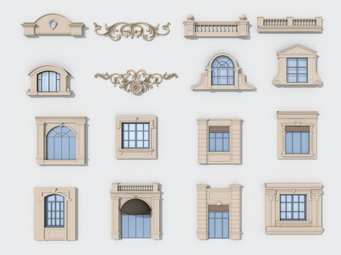 European-style windows, tiger windows, embossed door railings