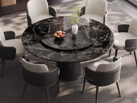 Italian Round Dining Table and Chair