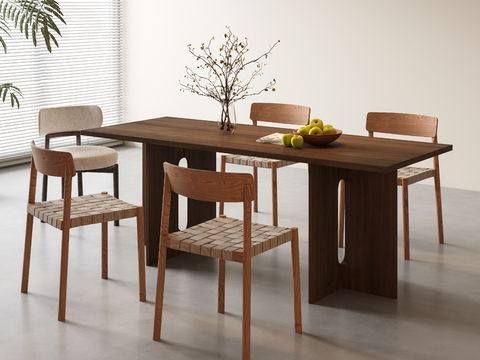 Middle style dining table and chair