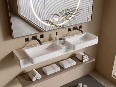 Modern double basin wash basin