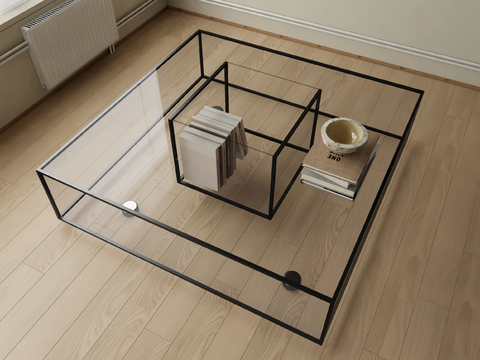 Modern Square Coffee Table Glass Coffee Table